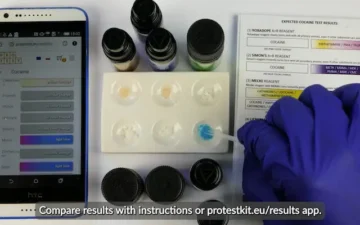 Ketamine test kit color change