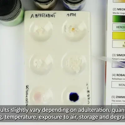 Meth/amphetamine reagent color change